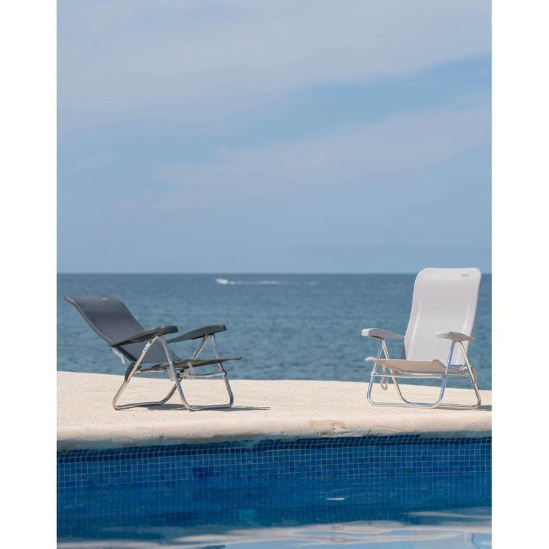 Crespo Beach Chair AL/205 Dark Grey Crespo - UK Camping And Leisure