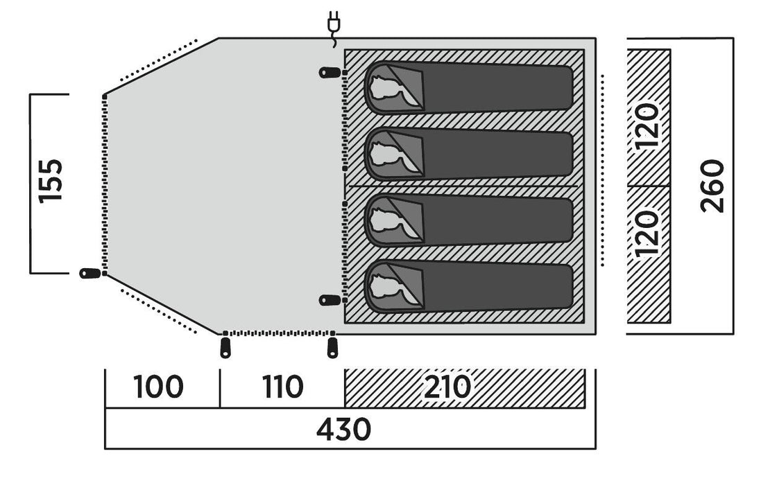 Easy Camp Hamra 4 Pole Blue 4 Person Tent Easy Camp - UK Camping And Leisure