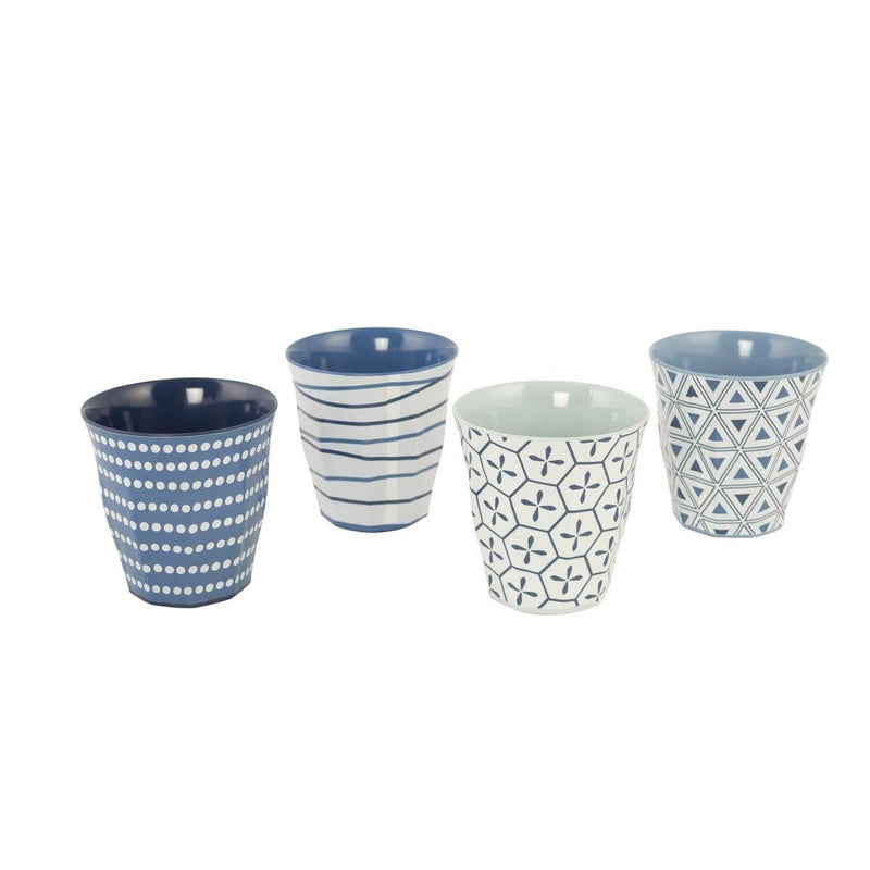 Bo-Camp Tableware Mix & Match Melamine 16 Pieces Blue/White Bo-Camp - UK Camping And Leisure