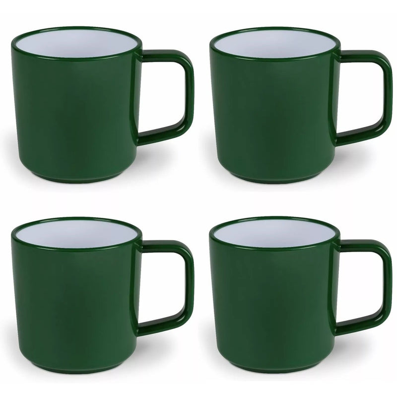 Kampa ABS Plastic Anti Slip Base Heat Resistant Camping Mug Set Fern Green