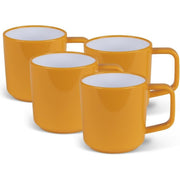 Kampa ABS Plastic Anti Slip Base Heat Resistant Camping Mug Set Sunset Yellow
