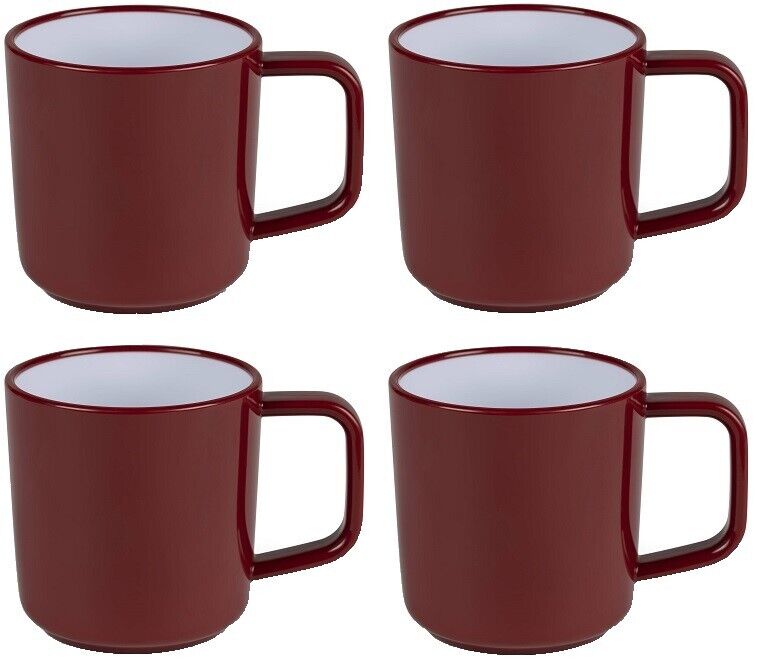 Kampa ABS Plastic Anti Slip Base Heat Resistant Camping Mug Set Mist Grey