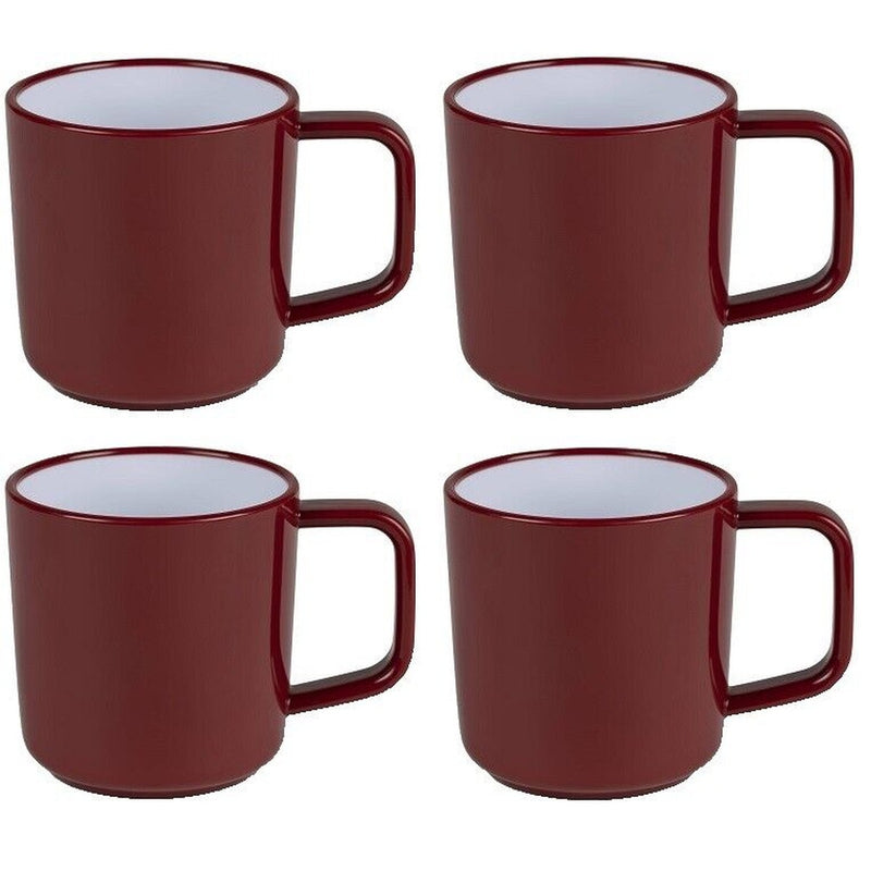 Kampa ABS Plastic Anti Slip Base Heat Resistant Camping Mug Set Ember Red