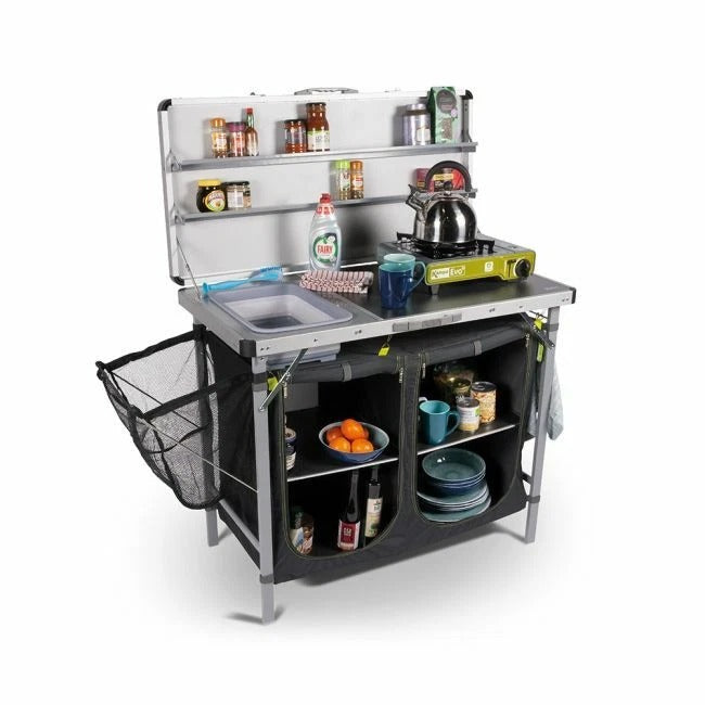 Kampa Dometic Chieftain Portable Camping Field Kitchen Stand And Sink Cupboard