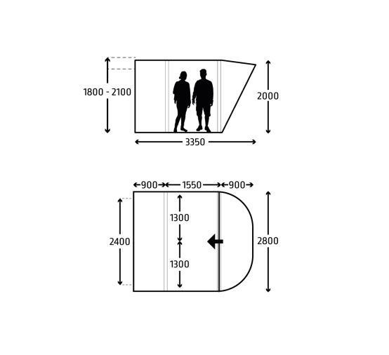 Kampa Sprint Air Inflatable Low Driveaway Awning fits VW Campervans 180-210cm