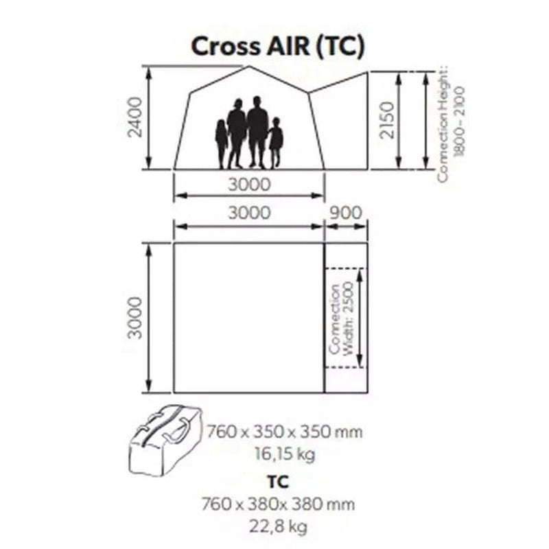 Kampa Cross Air TC Inflatable Poly-Cotton Drive Away Campervan Awning 9120002171 - View 9