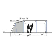 Outwell Boston 6 Air TC 6 Berth Four Room Tunnel Tent - View 20