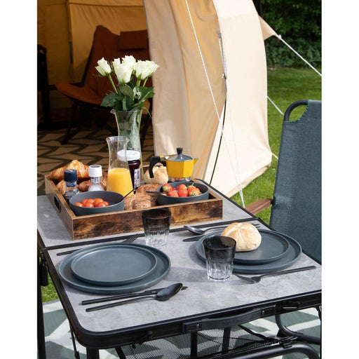 Bo-Camp Industrial Collection Breakfast Plate 4 Pieces Anthracite Bo-Camp - UK Camping And Leisure