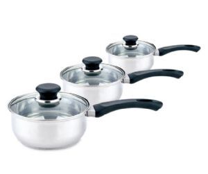 3 Piece Pan Set Stainless Steel 95541 UK Camping And Leisure - UK Camping And Leisure