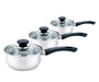 3 Piece Pan Set Stainless Steel 95541 UK Camping And Leisure - UK Camping And Leisure