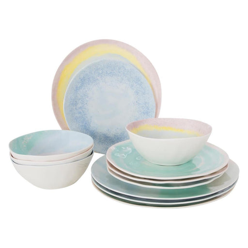Bo-Camp Pastel Collection Tableware Barfleur 12 Pieces Bo-Camp - UK Camping And Leisure