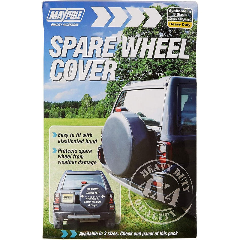 Maypole Black PVC 4x4 Rear Spare Wheel Protection Cover - 28" (710 mm) Diameter Maypole - UK Camping And Leisure