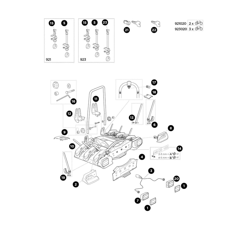 Thule Bike Arm Medium 302mm Without Lock