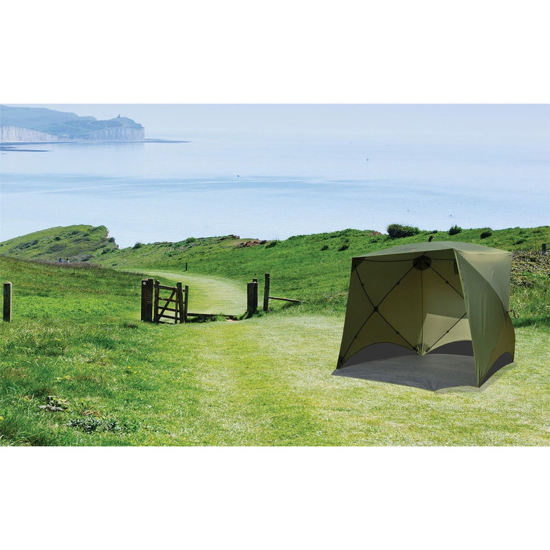 Quest Screen House 4 Mini pop up Gazebo Green Quest - UK Camping And Leisure