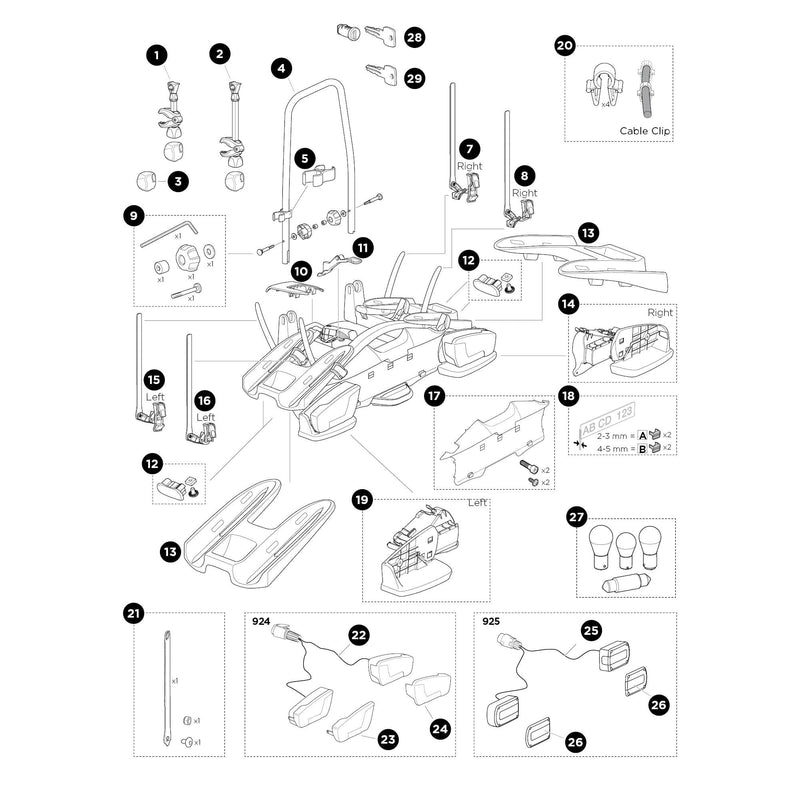 Thule Lampset Midipoint V Cable Spare Part