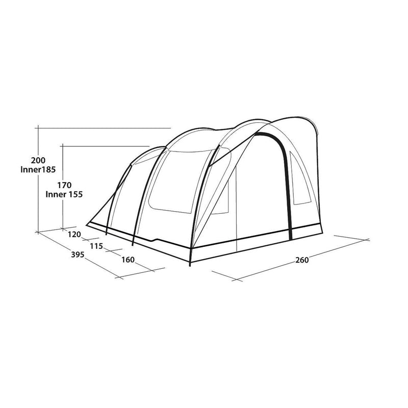 Outwell Sky 4 Pole Blue 4 Person Tent Outwell - UK Camping And Leisure
