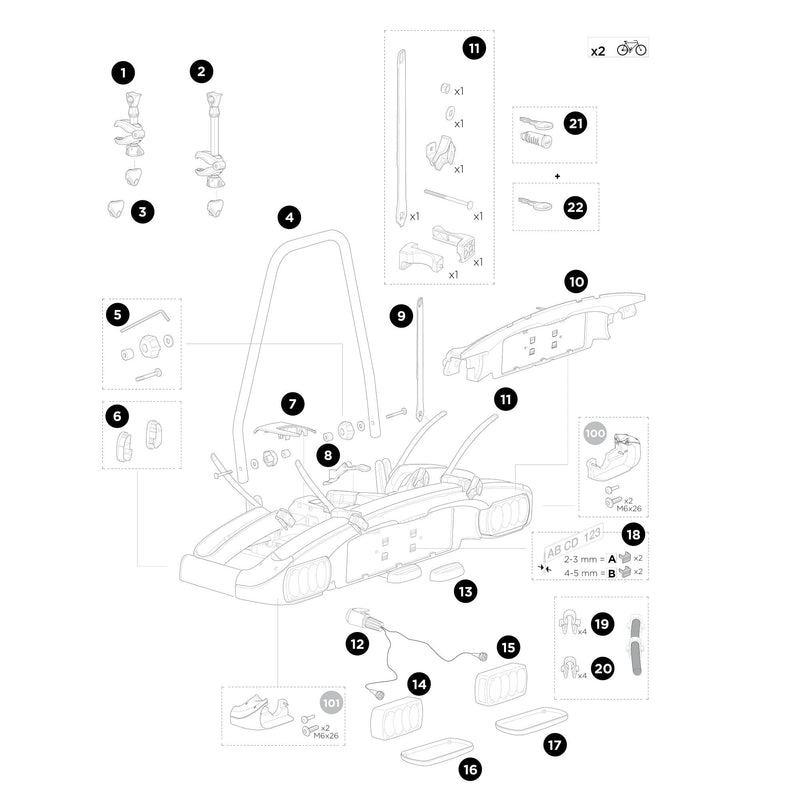 Thule End Cap Set for EuroClassic - 2 Pieces