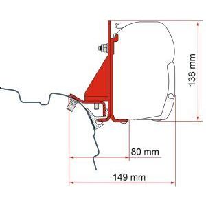 Fiamma F45 Adapter Vw T5/T6 Combi Rail 98655Z147 Fiamma - UK Camping And Leisure