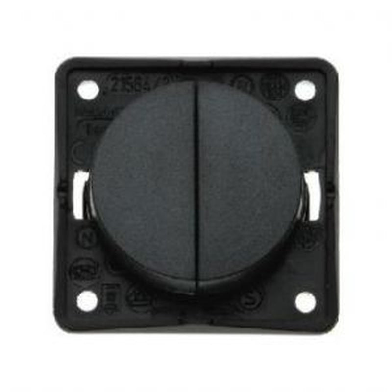 Berker 12V/230V Twin Rocker Switch Antracite 21232A Berker - UK Camping And Leisure
