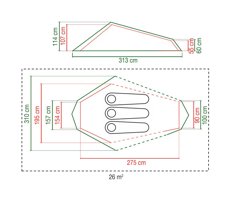 Coleman Cobra 3 Tent Lightweight 3 Person | 3 berth, poled, waterproof, sewn-in groundsheet
