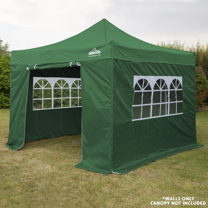 Dellonda Side Walls/Doors/Windows for Gazebo Fits 2 x 2m Models Dark Green Dellonda - UK Camping And Leisure