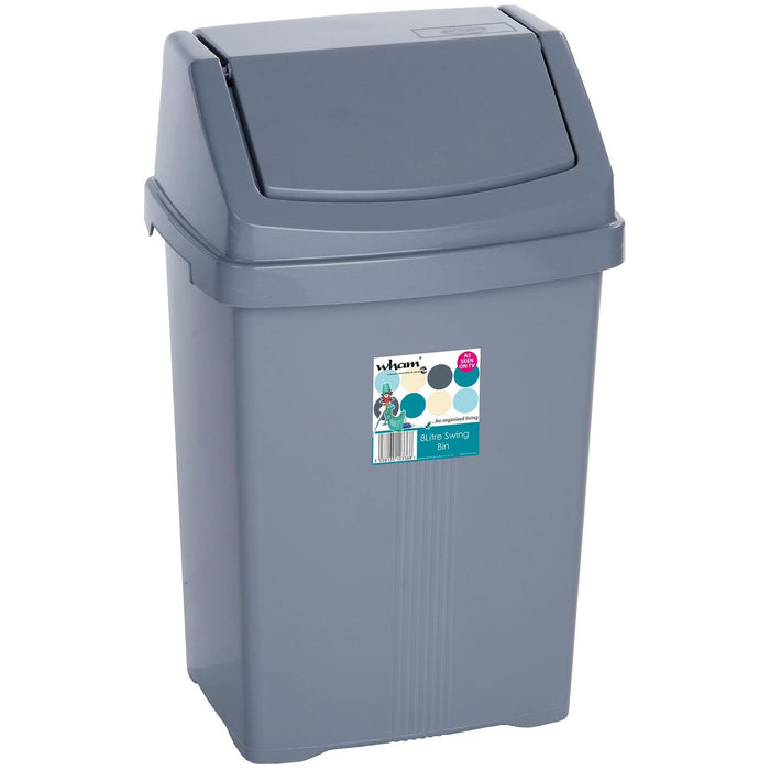 8L Swing Bin Silver k0108