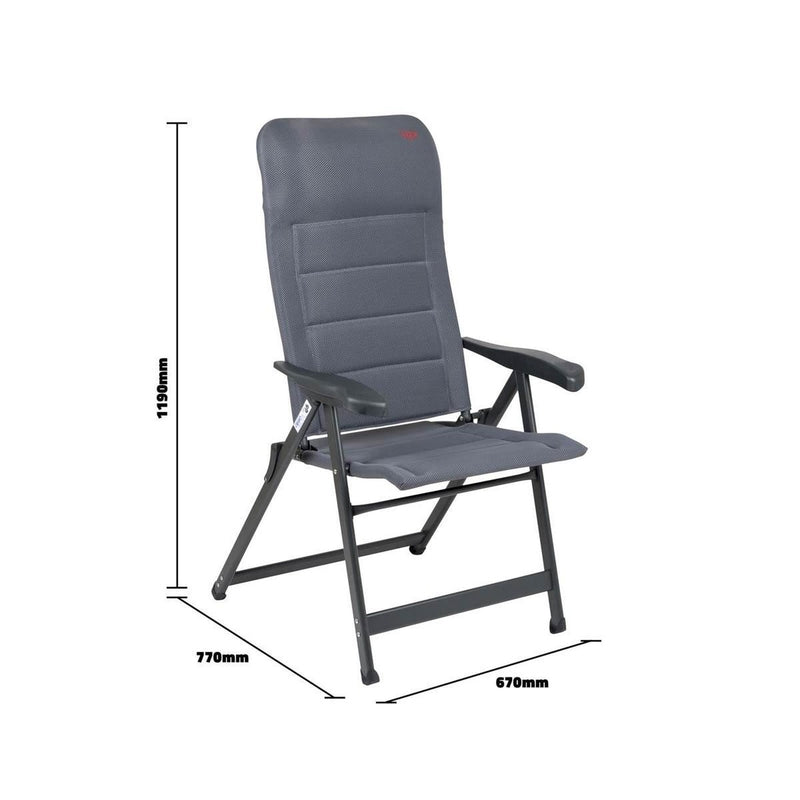Crespo Chair AP/237 Air Deluxe Grey Crespo - UK Camping And Leisure