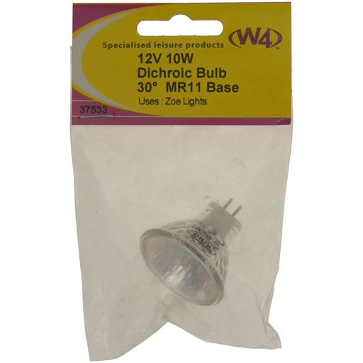 W4 Mr11 Dichroic Bulb 10W 12V 37533 W4 - UK Camping And Leisure
