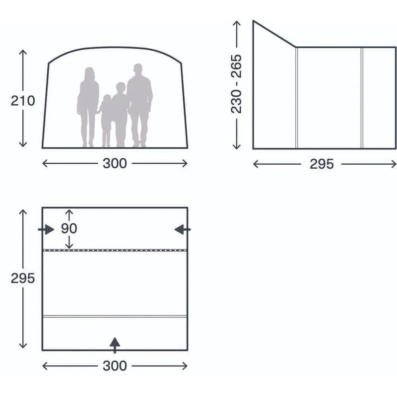 Kampa Traverse Air Mid Campervan Drive Away Awning 230-265cm - View 11