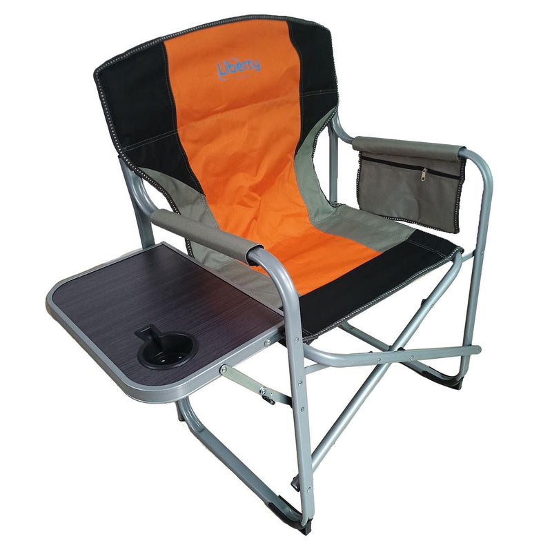 Liberty Orange Directors Chair with Side Table Camping Caravan Liberty - UK Camping And Leisure