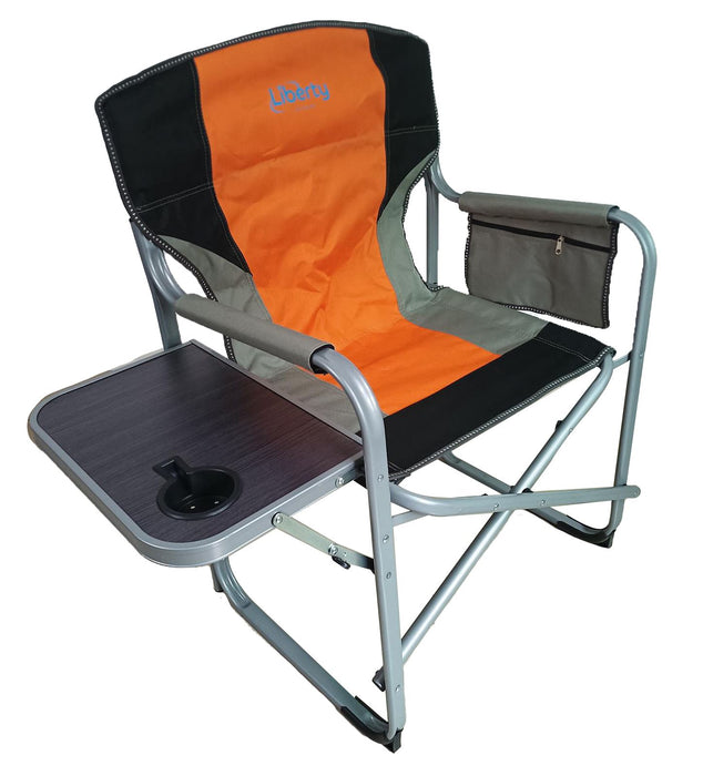 Liberty Orange Directors Chair with Side Table Camping Caravan Liberty - UK Camping And Leisure