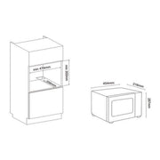 AG Flatbed Microwave 20L in Black 700W 230V - View 3
