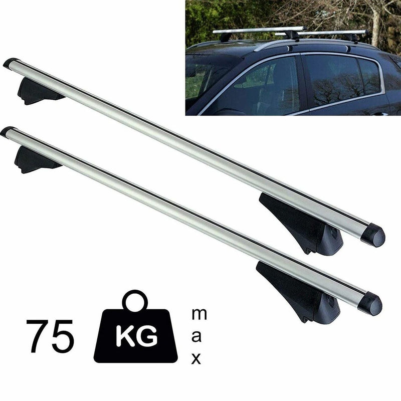 Summit SUM-005 Locking Roof Bars in Aluminium (Pair of) For Cars with Flush Rails - 1.35m, Silver Summit - UK Camping And Leisure
