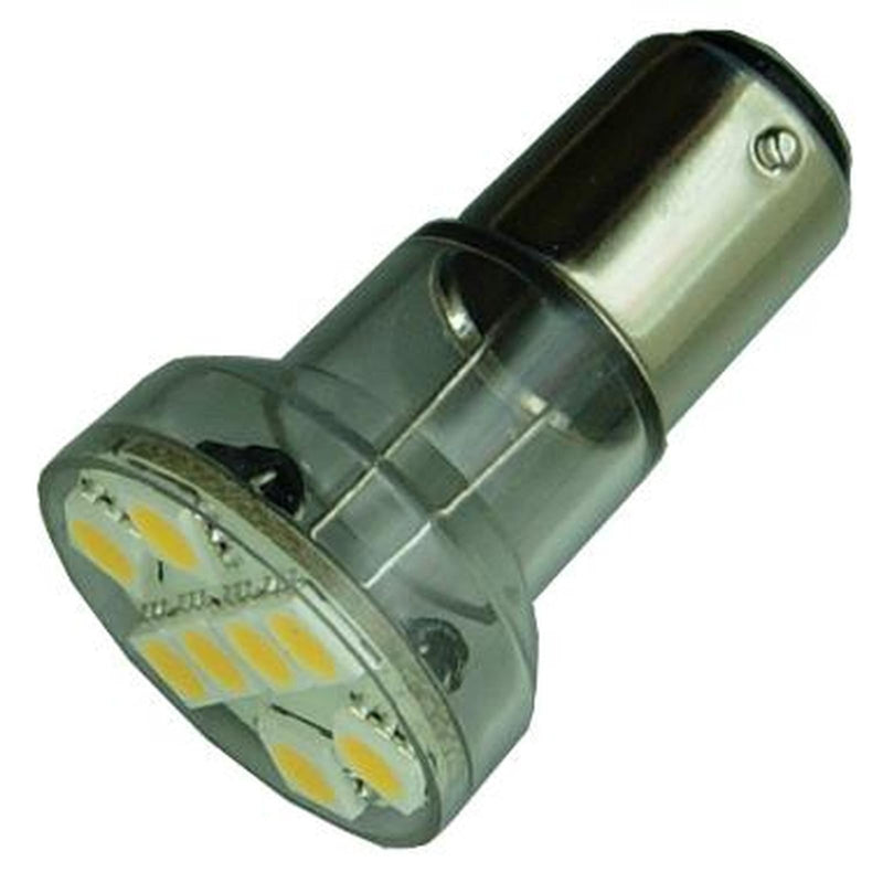8 LED BA15D Long Neck Spot Bulb Cool White
