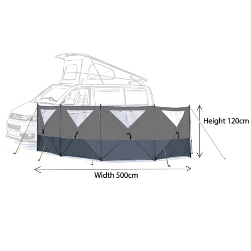 Maypole 4 Panel Pop-Up Windbreak 9573 Camping Campervan | lightweight, motorhome, family camping, beach