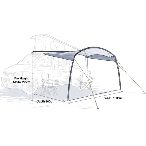 Maypole Romsley Campervan Fibreglass Sun Canopy | lightweight, fibreglass pole, motorhome