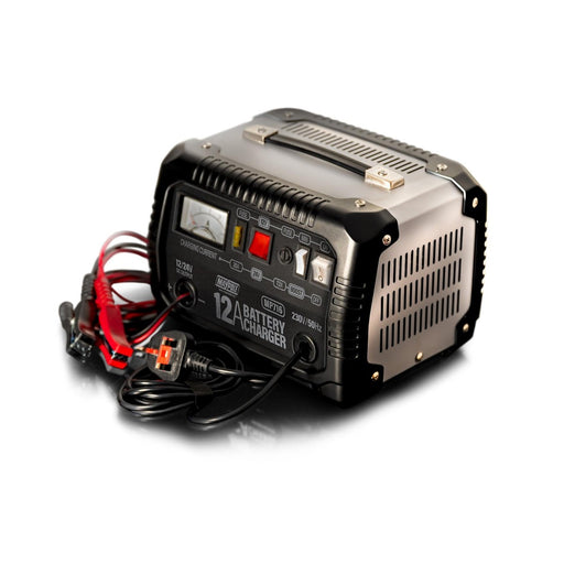New Maypole MP716 12A Metal Battery Charger 12/24V Fast/Boost Mode Robust Steel