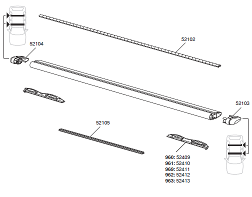 Thule Cover Strip Lower Spare Part MPN 1500052105