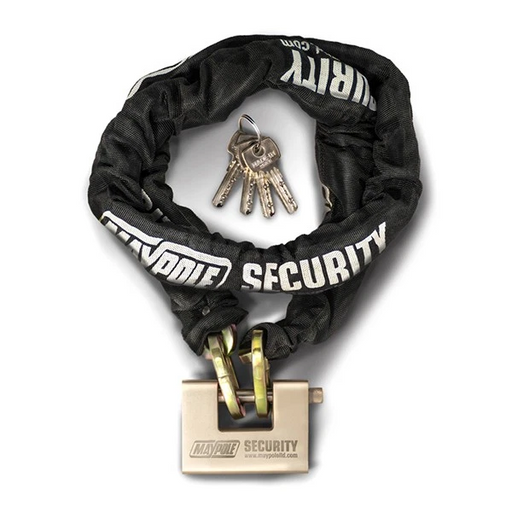 Maypole 9048 Security Chain Single 1.5m 10mm 4 Keys Padlock Heavy Duty
