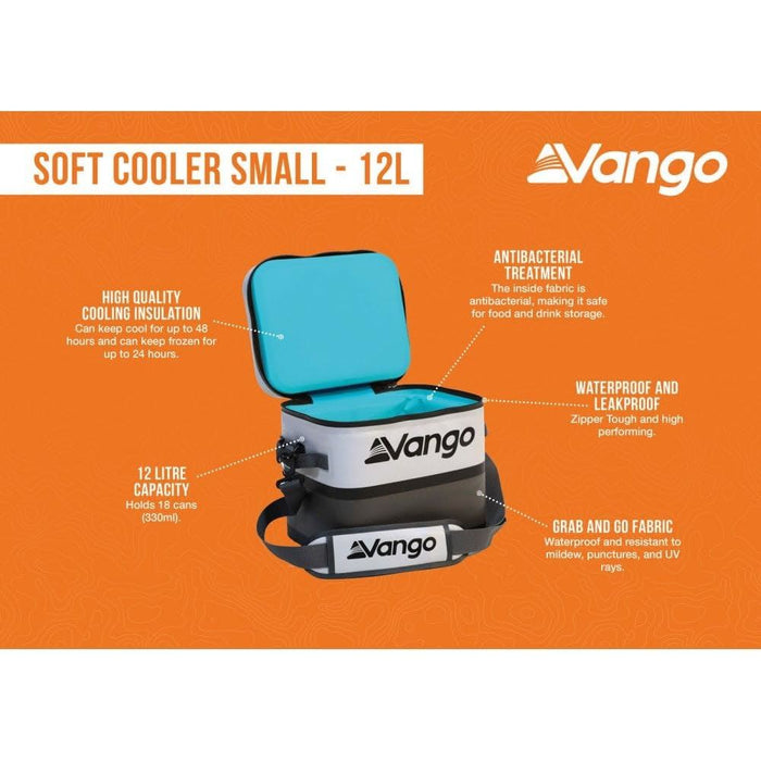 Vango Soft Cooler Small - 12L Cooler Coolbox 12L Cool Grey Vango - UK Camping And Leisure