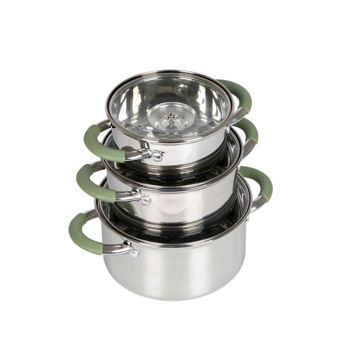 Bo-Camp Cookware Set Elan 3 Pieces RVS Bo-Camp - UK Camping And Leisure