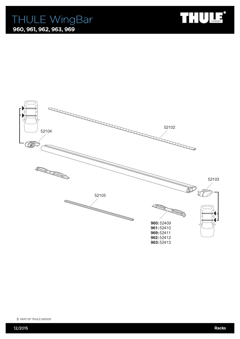 Thule SmartSlide WingBar 969 Roof Rack