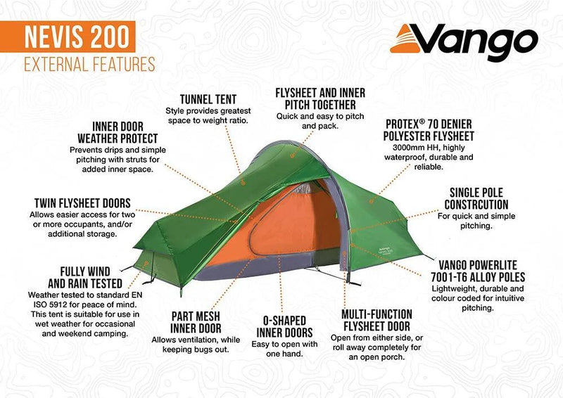 Vango Nevis 200 200 Pamir Green Tent