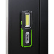 Sealey Rechargeable Inspection Lamp Green 5W COB+3W LED+Power Bank LED318G Sealey - UK Camping And Leisure