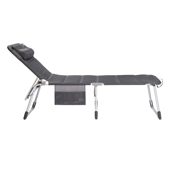 Crespo Lounger AL/363 Deluxe Dark Grey Crespo - UK Camping And Leisure