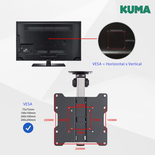 Kuma Flip Down Tv Bracket BKUMBRK156 Kuma - UK Camping And Leisure