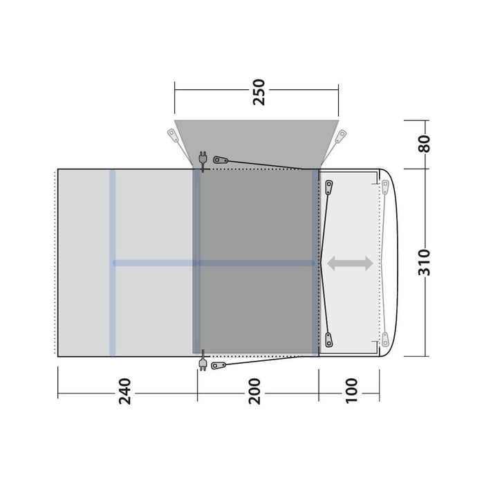 Outwell Jonesville 440SA Flex Drive-Away Awning Campervan 175 - 200 cm Outwell - UK Camping And Leisure