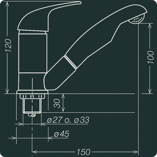 Mixer faucet ceramic KAMA 33mm plus push fit (Chrome) 7270 Reich - UK Camping And Leisure