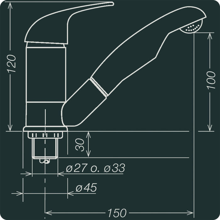 Mixer faucet ceramic KAMA 33mm plus push fit (Chrome) 7270 Reich - UK Camping And Leisure