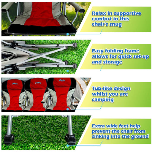 Liberty Red Folding Camping Chair MDS1203 Liberty Leisure UK - UK Camping And Leisure